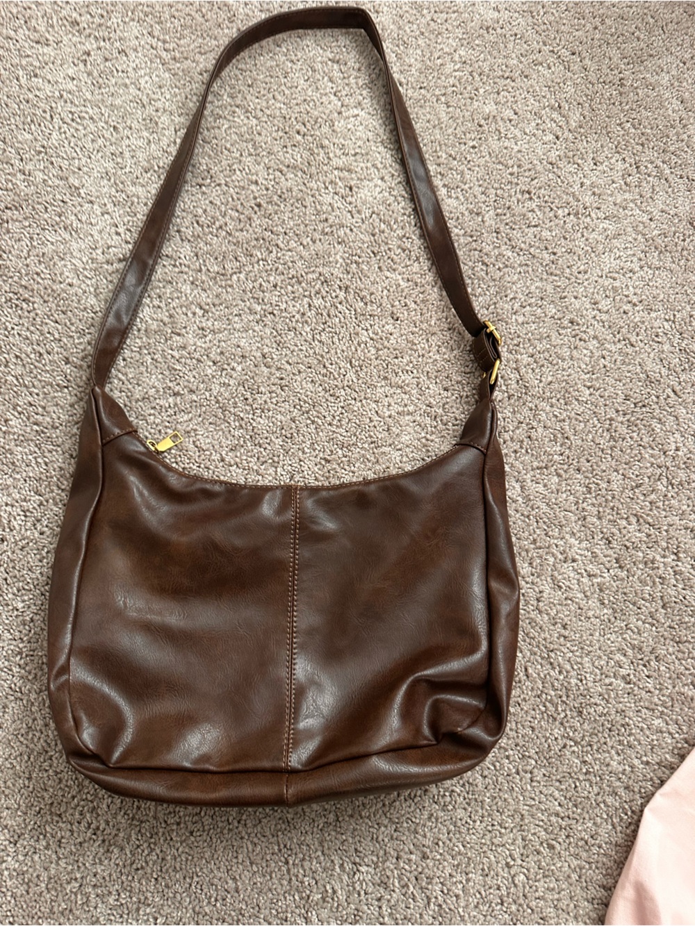 T.J.Maxx Brown Leather Shoulder Hobo Bag